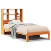 vidaXL Bed met boekenkast zonder matras grenenhout wasbruin 75x190 cm