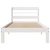 vidaXL Bedframe met hoofdbord massief grenenhout wit 75x190 cm
