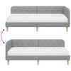 vidaXL Hoekbedframe met matras Lichtgrijs 90 x 200 cm Stof