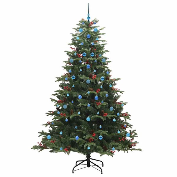 vidaXL Kunstkerstboom Groen 240 cm PVC en Metaal en Plastic