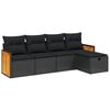 vidaXL 6-delige Loungeset met kussens poly rattan zwart