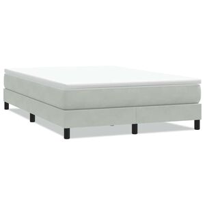 vidaXL Boxspring zonder matras fluweel lichtgrijs 160x220 cm