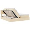 vidaXL Opslag bed met matras met opslag Cr&egrave;me 200 x 200 cm Nep Leer