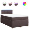 vidaXL Boxspring met matras stof donkerbruin 120x200 cm