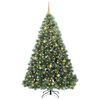 vidaXL Kunstkerstboom met 300 LED met standaard Groen 210 cm PE en PVC