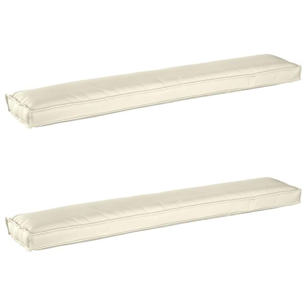 vidaXL Pallet Kussen Set 2 pcs Cr&egrave;me 200 x 40 x 8 cm Oxford stof