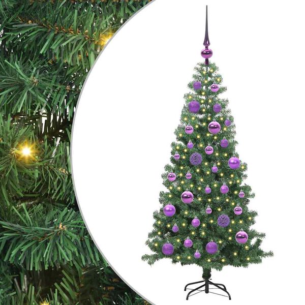 vidaXL Kerstboom met 150 LED met standaard Groen 120 cm PVC