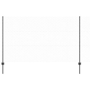 vidaXL zeshoekig gaasgek met palen 50 x 1,4 m PVC-Coated Staal Grijs