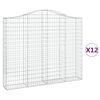 vidaXL Schanskorven 12 st gewelfd 200x30x160/180 cm ijzer