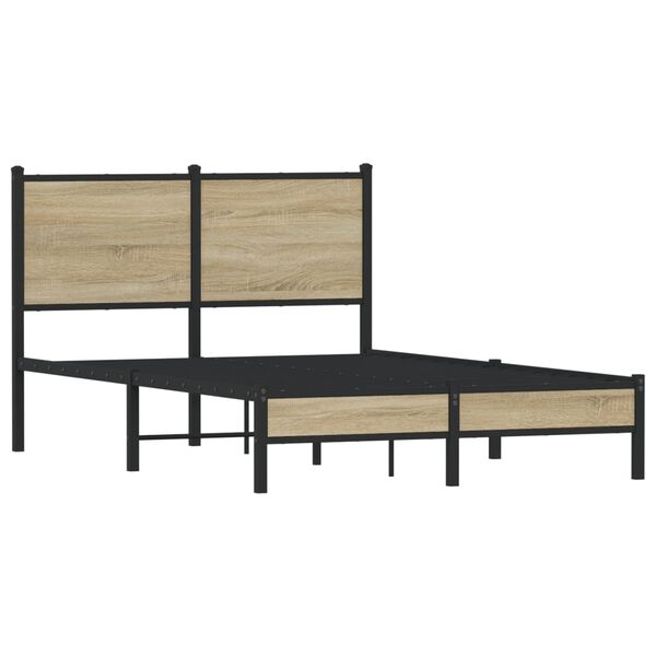 vidaXL Bedframe zonder matras metaal sonoma eikenkleurig 120x190 cm