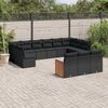 vidaXL 13-delige Loungeset met kussens poly rattan zwart