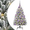 vidaXL Kunstmatige Inklapbare Kerstboom 150 LED's Groen en Wit 120 cm