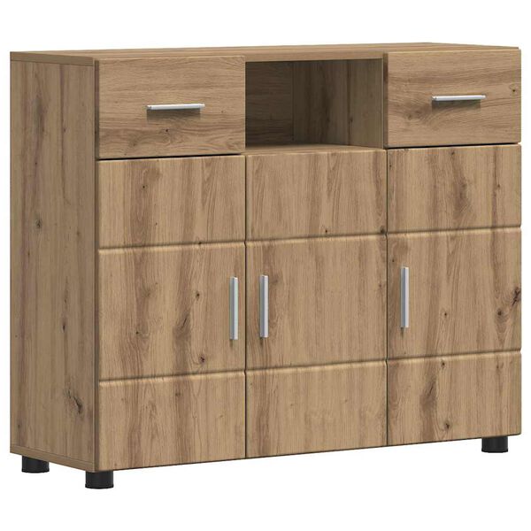 vidaXL Dressoir met lade artisanaal eikenkleurig 88,5 x 30,5 x 73 cm