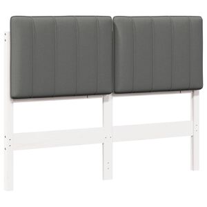 vidaXL Gestoffeerd hoofdbord met hoofdeinde Wit en Lichtgrijs 120 cm