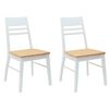 vidaXL Eettafelstoelen 2 st Massief Rubberhout Wit 43 x 54 x 89 cm