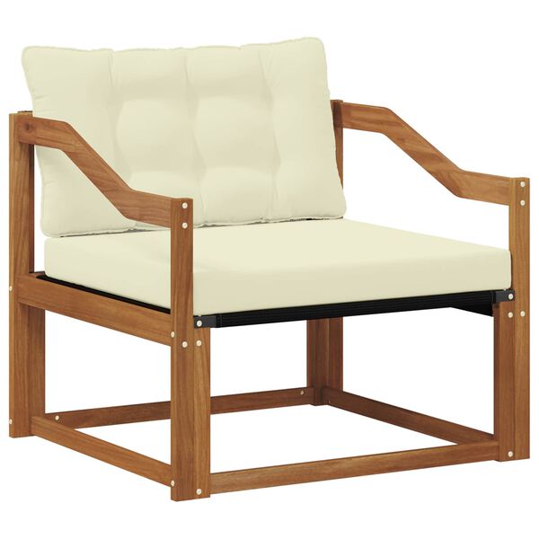 vidaXL Buiten bankenset Massief Acaciahout en Textilene Naturel