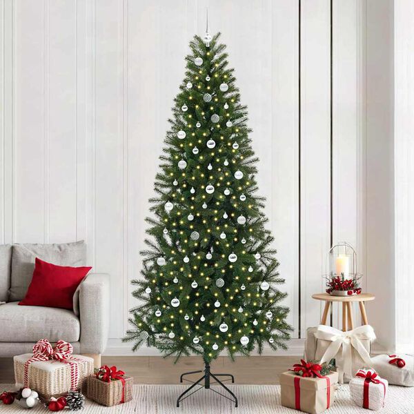vidaXL Kunstkerstboom met 300 LED met standaard Groen 240 cm PE en PVC