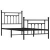 vidaXL Bedframe met hoofd- en voeteneinde metaal zwart 80x200 cm