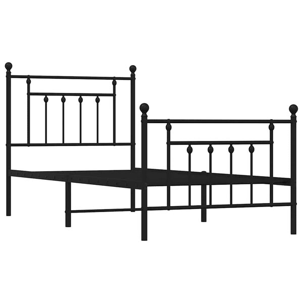 vidaXL Bedframe met hoofd- en voeteneinde metaal zwart 80x200 cm