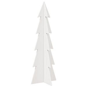 vidaXL Kerstdecoratie kerstboom 112 cm massief grenenhout wit