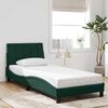 vidaXL Bedframe met LED zonder matras "Hanko" fluweel donkergroen 90x200 cm