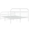 vidaXL Bedframe met hoofd- en voeteneinde metaal wit 160x200 cm