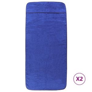 vidaXL Strandhanddoeken 2 st 400 g/m&sup2; 60x135 cm stof koningsblauw