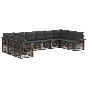 vidaXL Tuinbankenset 10 st Grijs poly rattan