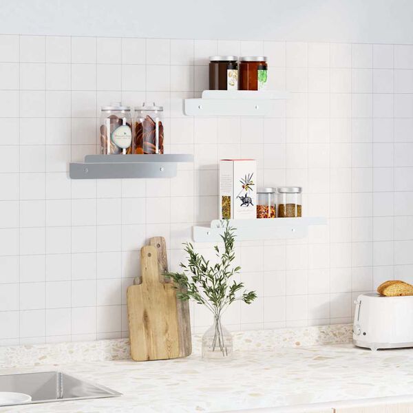 vidaXL Wandschappen 3 st roestvrijstaal zilverkleurig