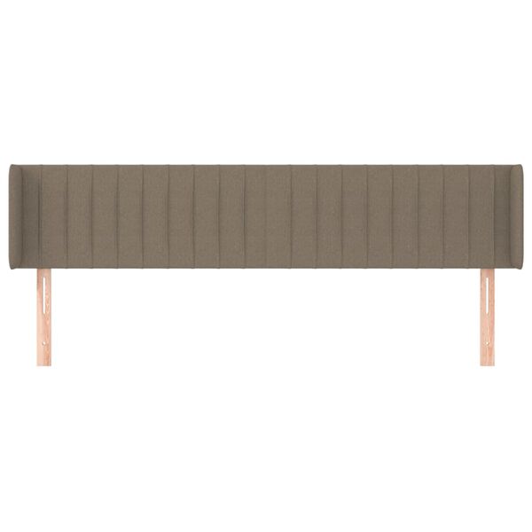 vidaXL Hoofdbord met randen 203x16x78/88 cm stof taupe