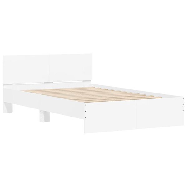 vidaXL Bedframe met hoofdeinde wit 120x200 cm