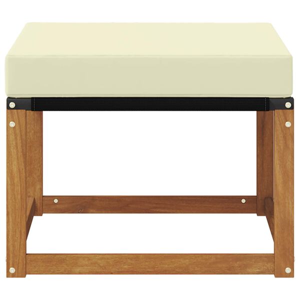 vidaXL Buiten Voetenbank Massief acaciahout en textilene stof Naturel