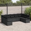 vidaXL Tuin Sofa Set 9 pcs Zwart Poly Rattan en Poedergecoat Staal