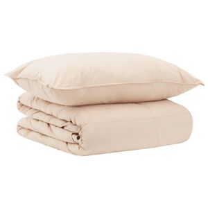 vidaXL Dekbedset 2 st 135 x 200 cm Winter 350 gsm Beige