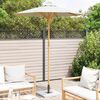 vidaXL Tuinparasol Cr&egrave;me Wit &Oslash; 270 x 260 cm Bamboe