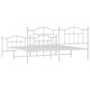 vidaXL Bedframe met hoofd- en voeteneinde metaal wit 193x203 cm