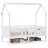 vidaXL Bedhuis wit massief grenenhout 70x140 cm
