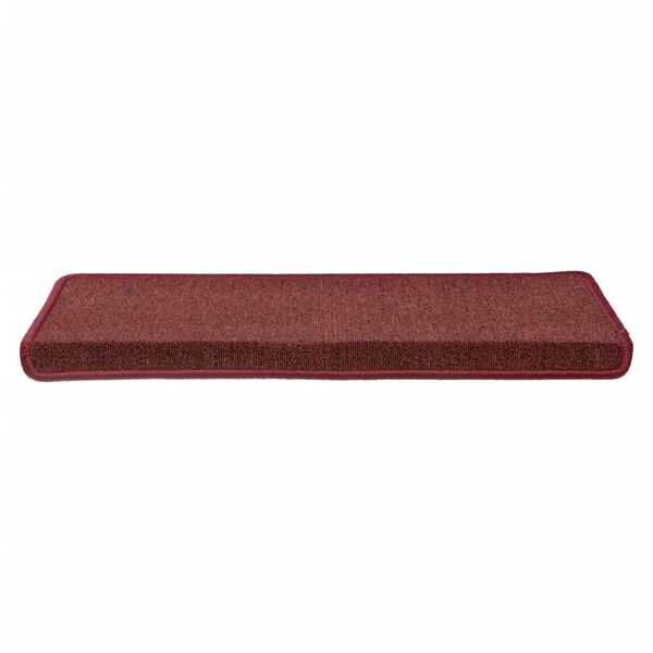 vidaXL Trapmatten 15 st 65x21x4 cm Bordeaux Rechthoekige Rand