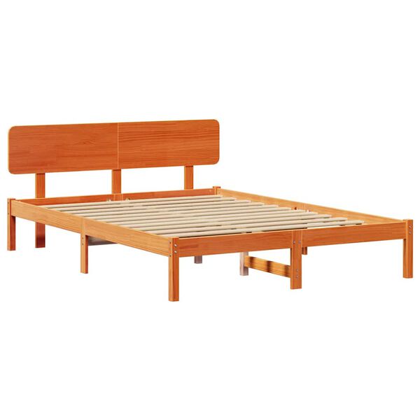 vidaXL Bedframe Wasbruin 140 x 200 cm Massief grenenhout
