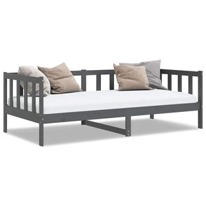vidaXL Bedbank massief grenenhout grijs 90x200 cm