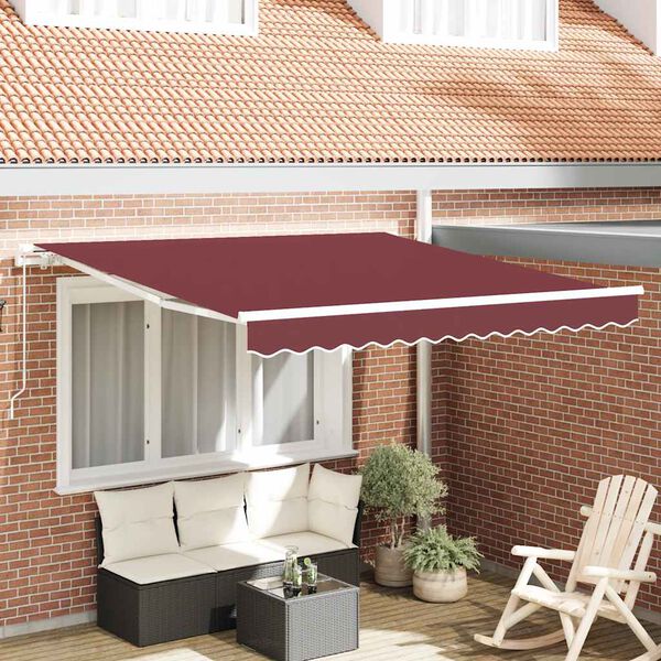 vidaXL Luifel handmatig uittrekbaar 300x250 cm bordeauxrood