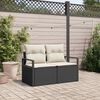 vidaXL Tuinbank met kussen met opslag 120 x 62 x 69 cm poly rattan