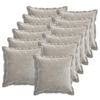vidaXL Kussensloop 12 st HOUTEN Lichtgrijs 45 x 45 cm Chenille Stof