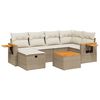 vidaXL 7-delige Loungeset met kussens poly rattan beige