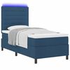 vidaXL Boxspring bed met matras met LED Blauw 90 x 190 cm Stof