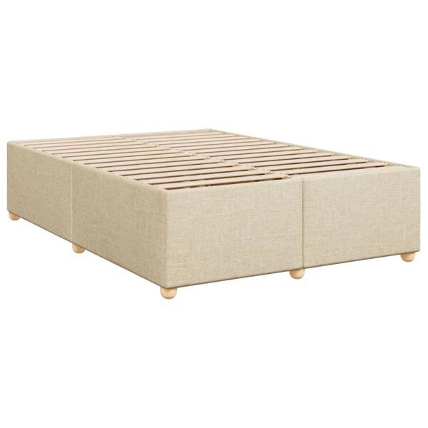 vidaXL Bedframe zonder matras stof crèmekleurig 140x190 cm