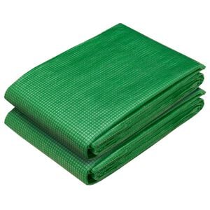 vidaXL Zeil met Oogjes 2 st Groen 1,5 x 5 m 260 gsm PE