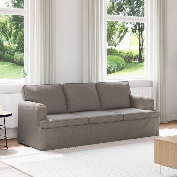vidaXL Bank Taupe 201 x 80 x 85 cm Stof