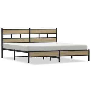 vidaXL Bedframe zonder matras metaal sonoma eikenkleurig 183x213 cm