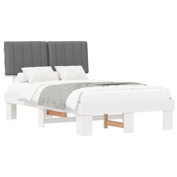vidaXL Bedframe met Gevoerd Hoofdgedeelte Lichtgrijs 120 x 190 cm